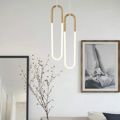 Nordische LED-Pendelleuchte in U-Form Modern Dekorativ - vue 4 sur 8