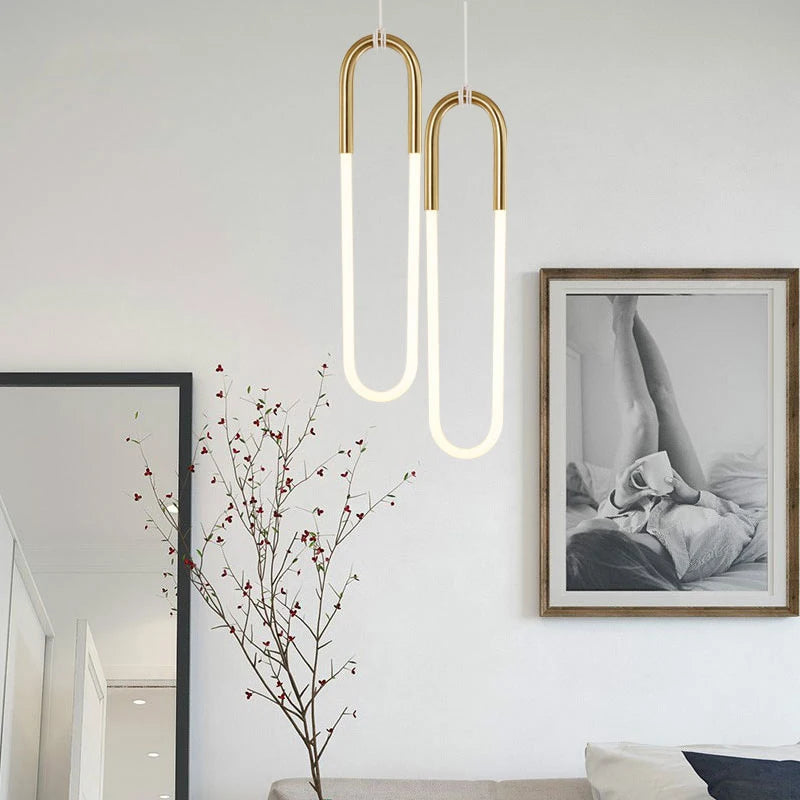 Nordische LED-Pendelleuchte in U-Form Modern Dekorativ - vue 3 sur 8