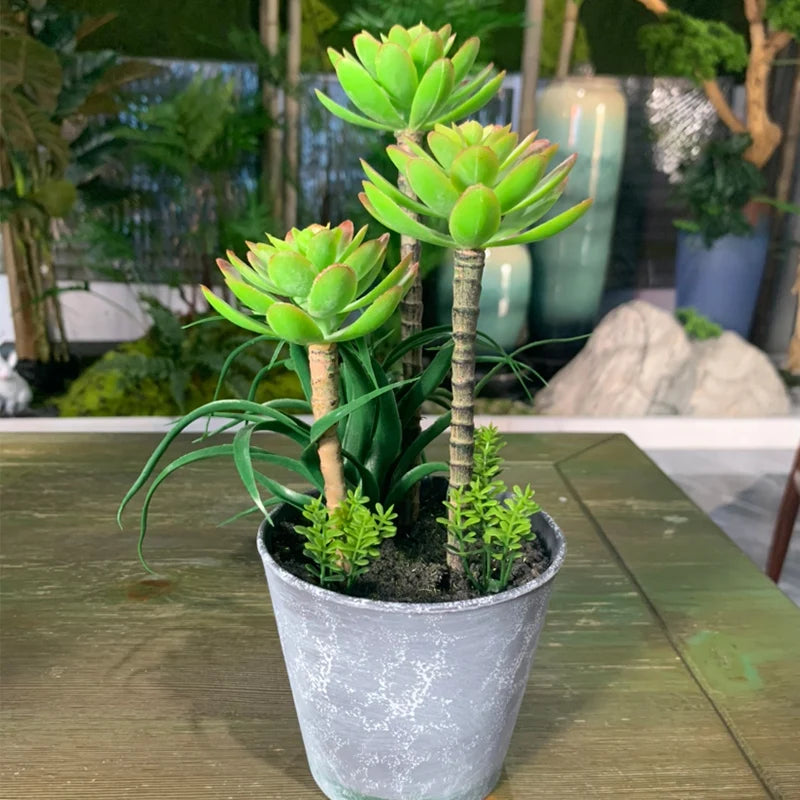 cactus tropical artificiel pour décoration de bureau - vue 2 sur 12