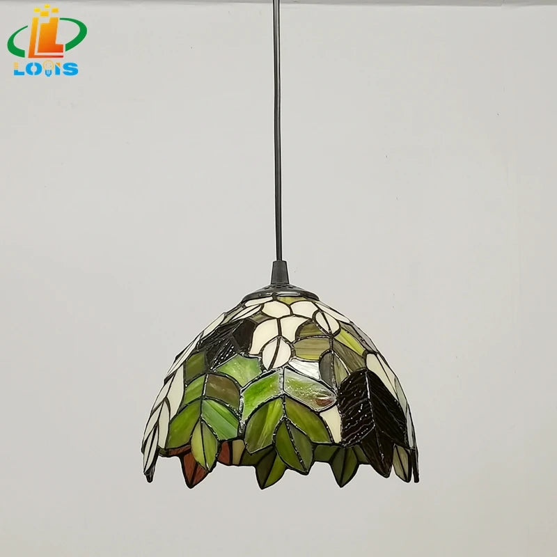 lustre en verre style tiffany pour restaurants et cafés rétro - vue 6 sur 6