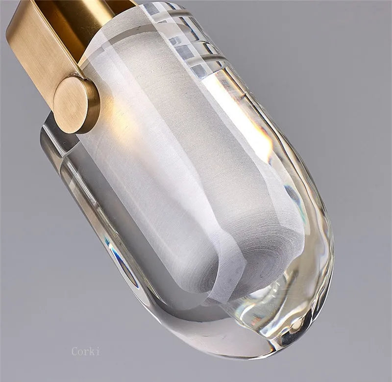 Moderne Kristall-Pendelleuchte mit dekorativem LED-Licht - vue 5 sur 7