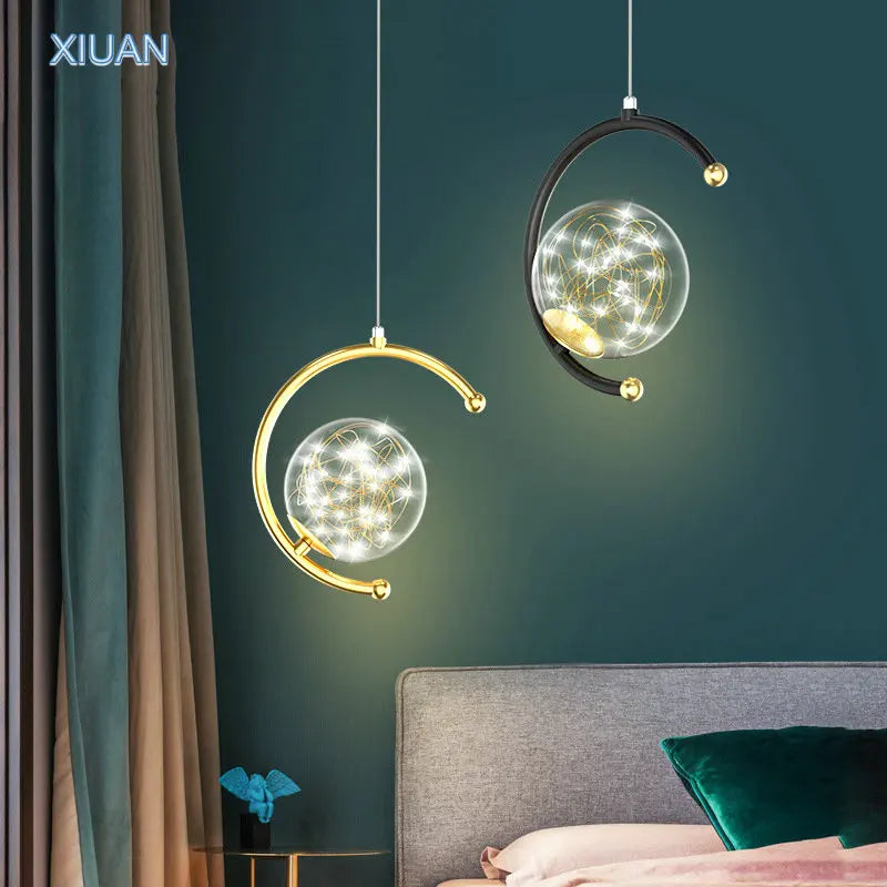 suspension boule de verre nordique pour luminaires gypsophile - vue 6 sur 8