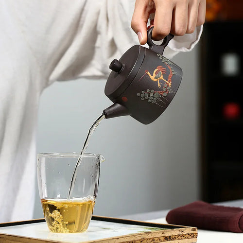 Théière artisanale yixing motif grue 170 ml