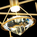 plafonnier de luxe en cuivre avec luminaire moderne en cristal
