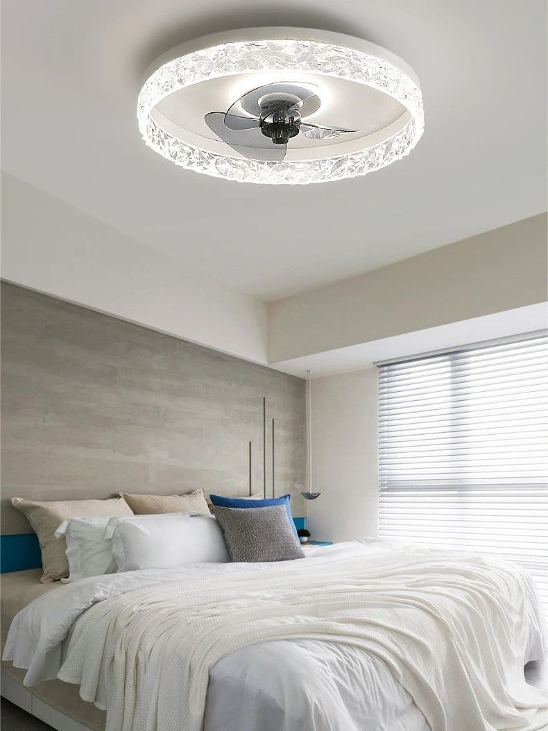 plafonnier moderne à leds avec ventilateur et 3 luminosités - vue 3 sur 18
