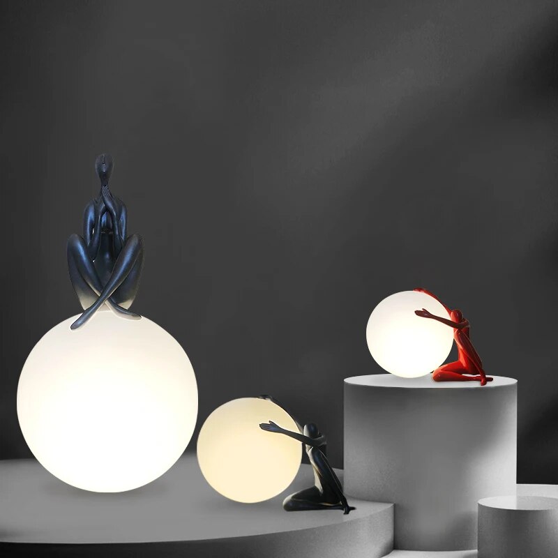 Lampe table sculpture abstraite humaine - vue 4 sur 8