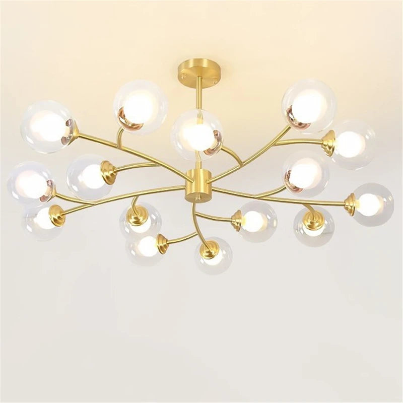 lustre led moderne nouvelle lampe suspension moléculaire nordique - vue 2 sur 14