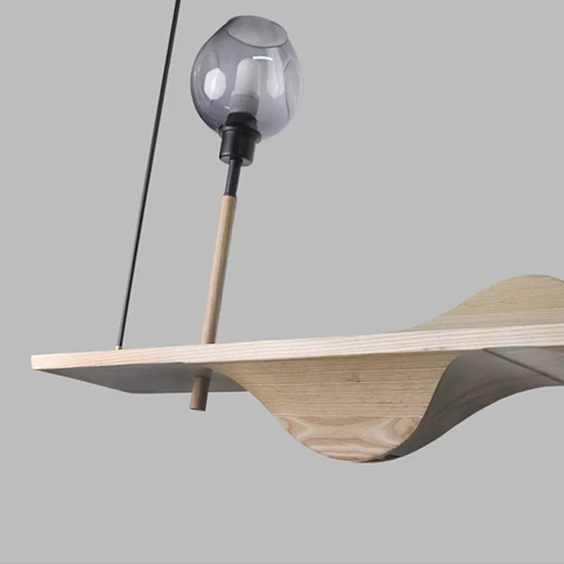 suspension en bois massif style moderne zen pour éclairage créatif - vue 5 sur 10