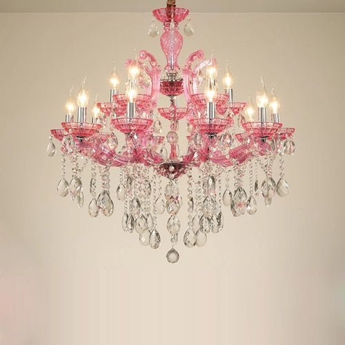 Moderner Kronleuchter aus Eisen und Kristallglas im Art-déco-Stil als Pendelleuchte - vue 5 sur 9
