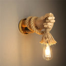 Kreative Wandleuchte aus Hanfseil im Retro-Industriedesign