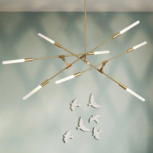Design-Kronleuchter mit mehreren Köpfen aus Eisen für moderne Beleuchtung - vue 6 sur 6