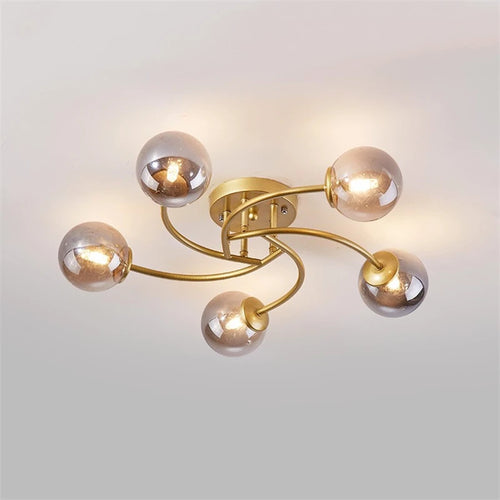 Schlichte nordische Glas-Deckenleuchte mit moderner LED - vue 2 sur 12