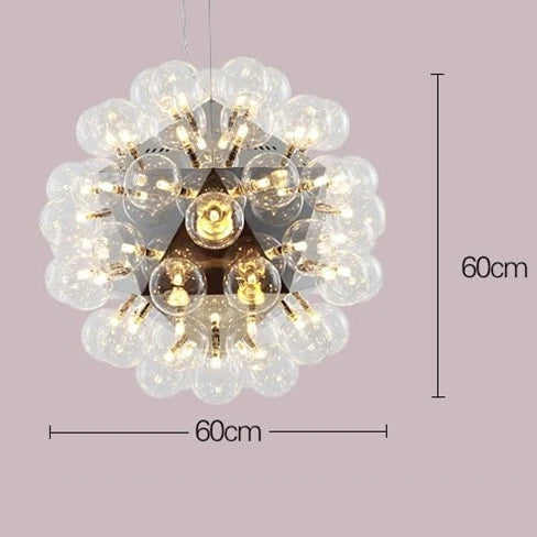 Lustre design Nordique Taraxacum bulles lumières verre miroir boule cuisine salon salle à manger bar décor