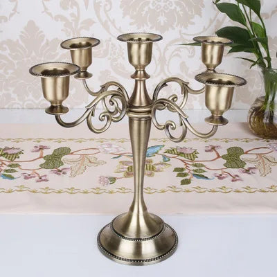 bougeoir rétro à cinq bras pour décoration intérieure romantique - vue 10 sur 10