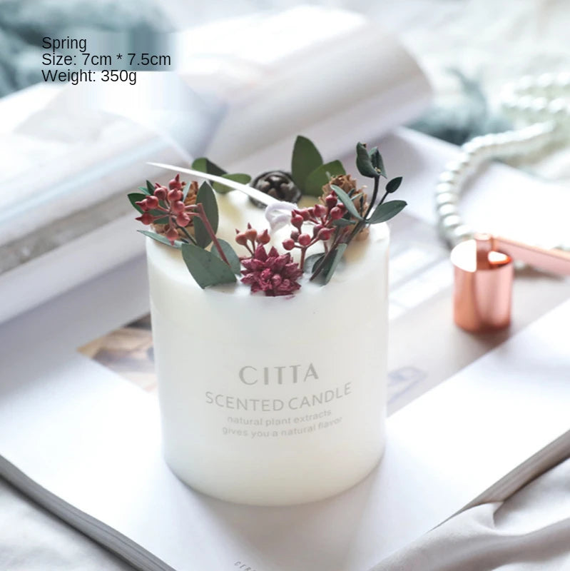 bougies parfumées romantiques aux fleurs séchées pour intérieur - vue 8 sur 11