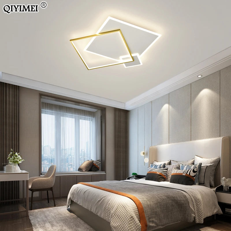 lustre moderne en fer forgé acrylique avec led intégrées - vue 4 sur 14