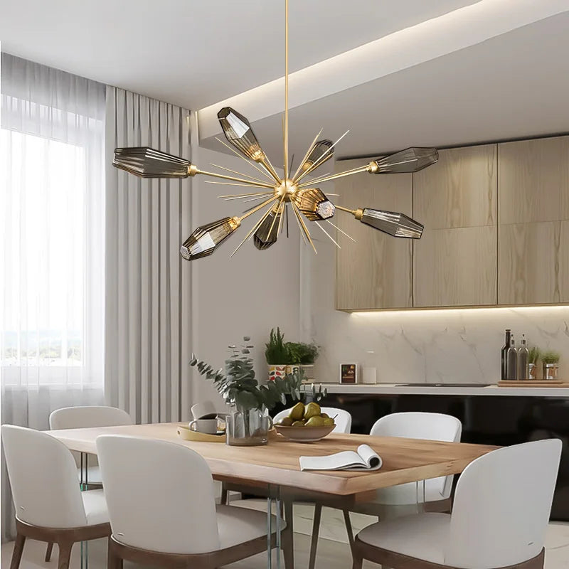 lustre en verre créatif design post-moderne minimaliste élégant - vue 3 sur 8