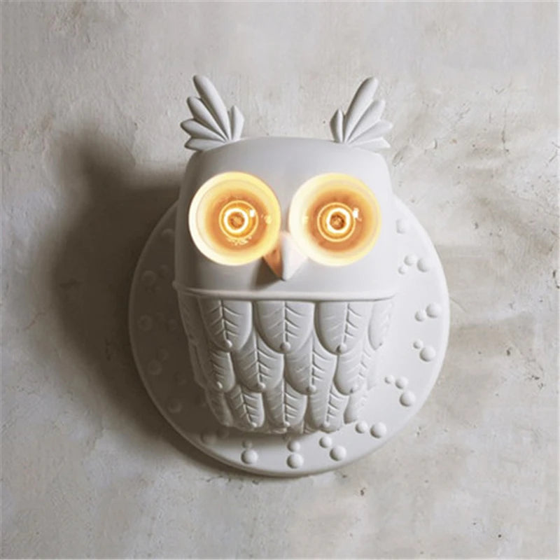 applique murale hibou en résine pour décoration intérieure - vue 3 sur 8