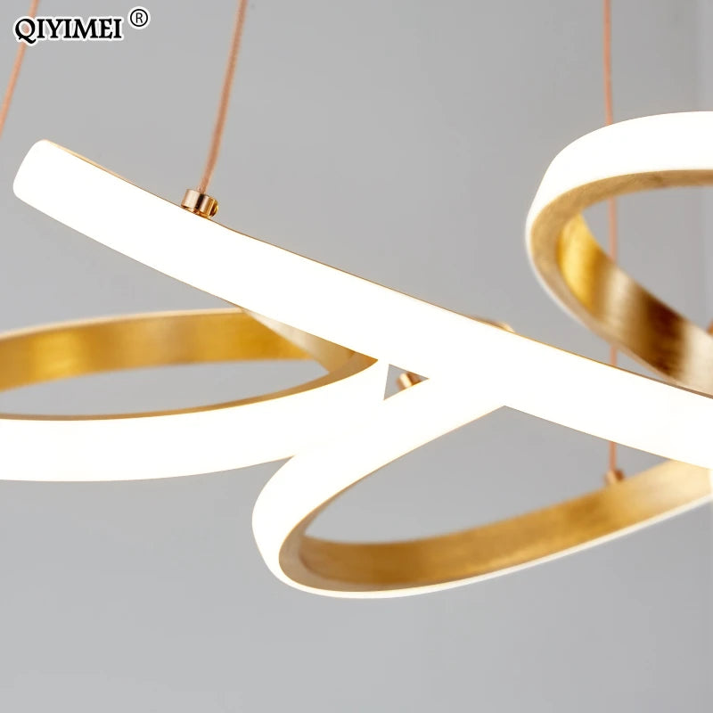 suspension plaqué or avec lumière led pour éclairage intérieur - vue 5 sur 8