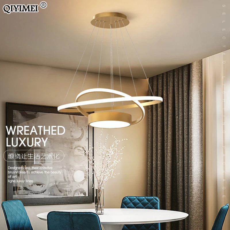 lampes suspendues led modernes luminaires d'intérieur abajur - vue 6 sur 9