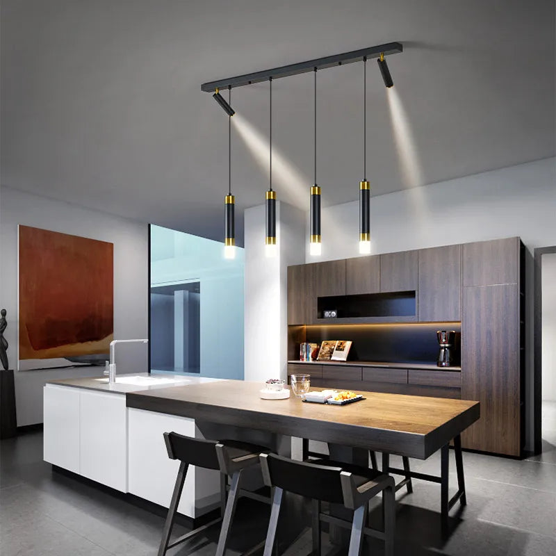 Moderner minimalistischer Kronleuchter mit drei LED für luxuriöse Esstische - vue 4 sur 12
