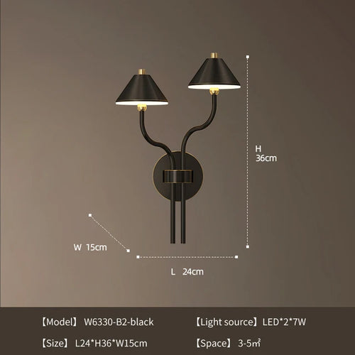 applique murale à led en forme de champignon en cuivre moderne