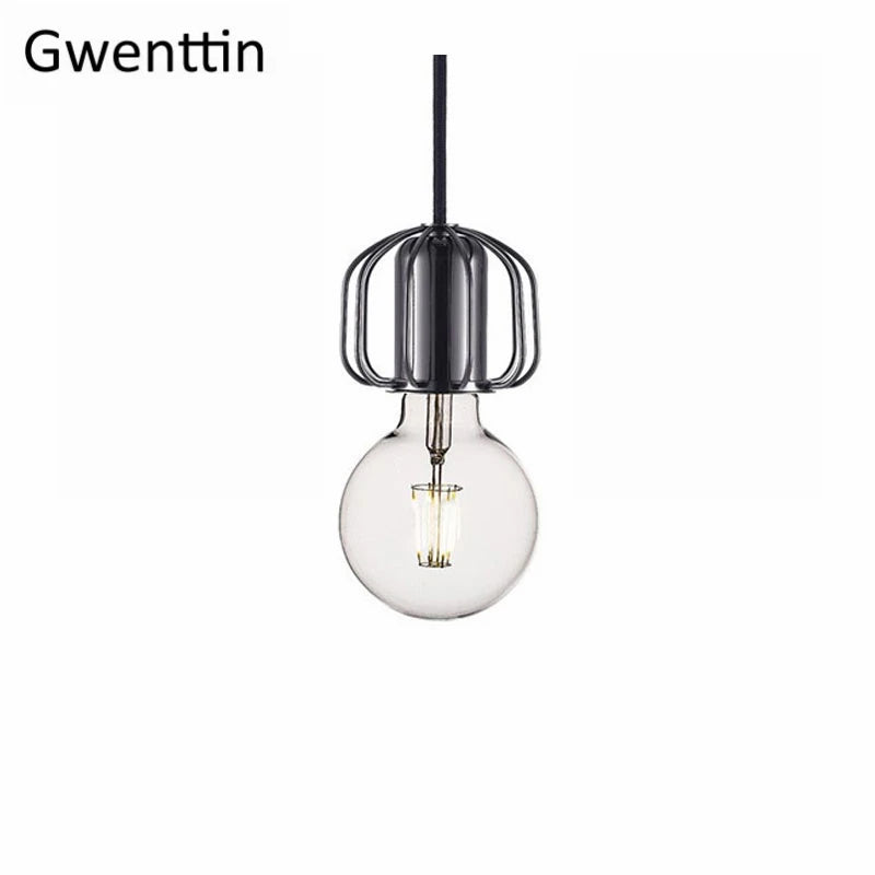 Minimalistische nordische Pendelleuchte aus Eisen für den Innenbereich - vue 11 sur 12