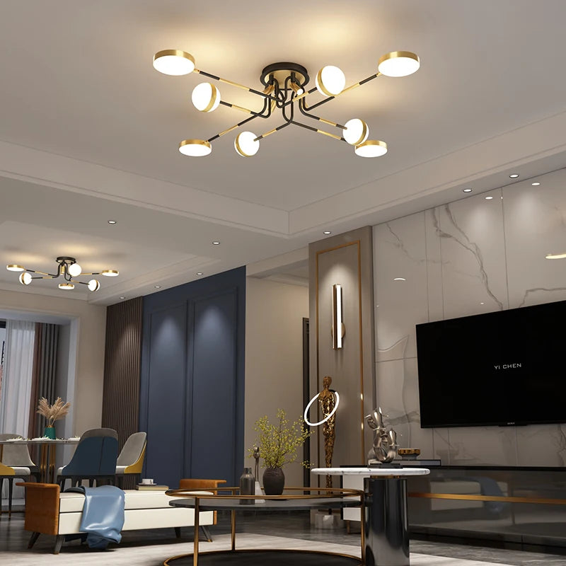 lustre LED élégant pour intérieur moderne et chaleureux - vue 5 sur 9