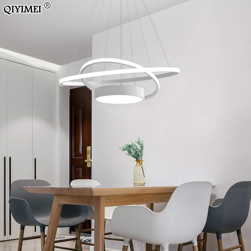 lampes suspendues led modernes luminaires d'intérieur abajur - vue 4 sur 9