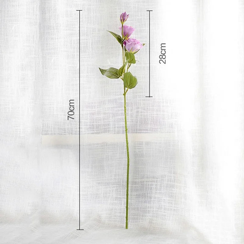 fleurs artificielles en gros décoration mariage eustoma soie 3 branches - vue 7 sur 11