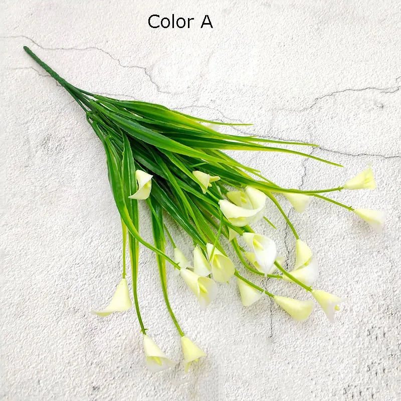 bouquet de 25 têtes de mini calla artificiel décoration florale élégante - vue 8 sur 12