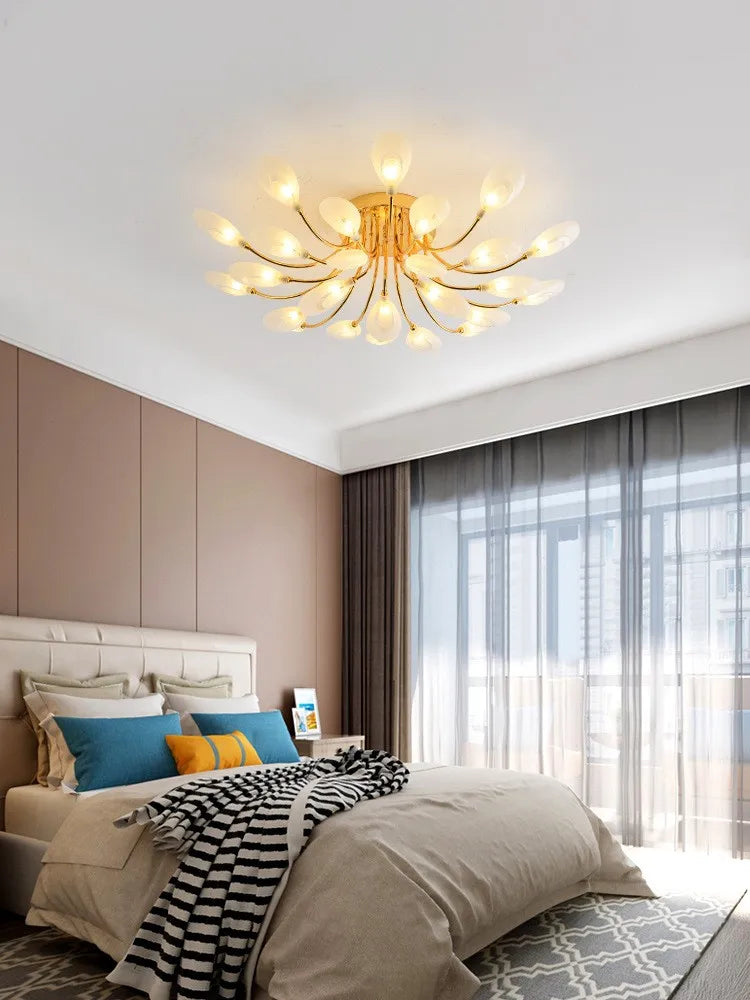 lampe nordique post-moderne luxueuse avec écran ouvert paon led - vue 5 sur 9