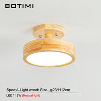 Plafonnier rond japonais en bois naturel