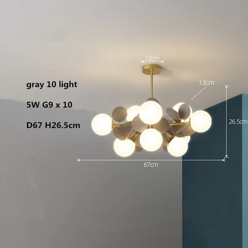 Kronleuchter LED-Glasglobus aus farbigem Acryl für Kinder - vue 21 sur 24