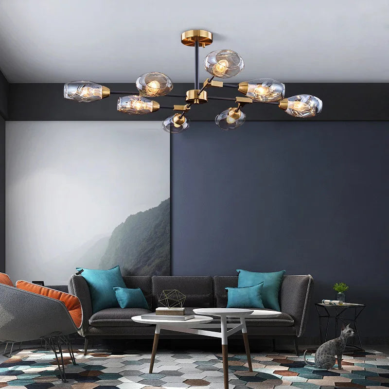 lustre en verre transparent pour intérieur design élégant - vue 6 sur 8