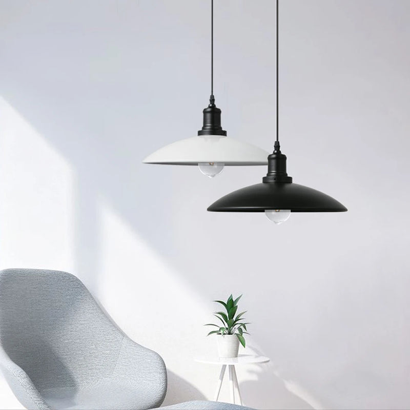 luminaires suspendus industriels vintage loft abat-jour métal