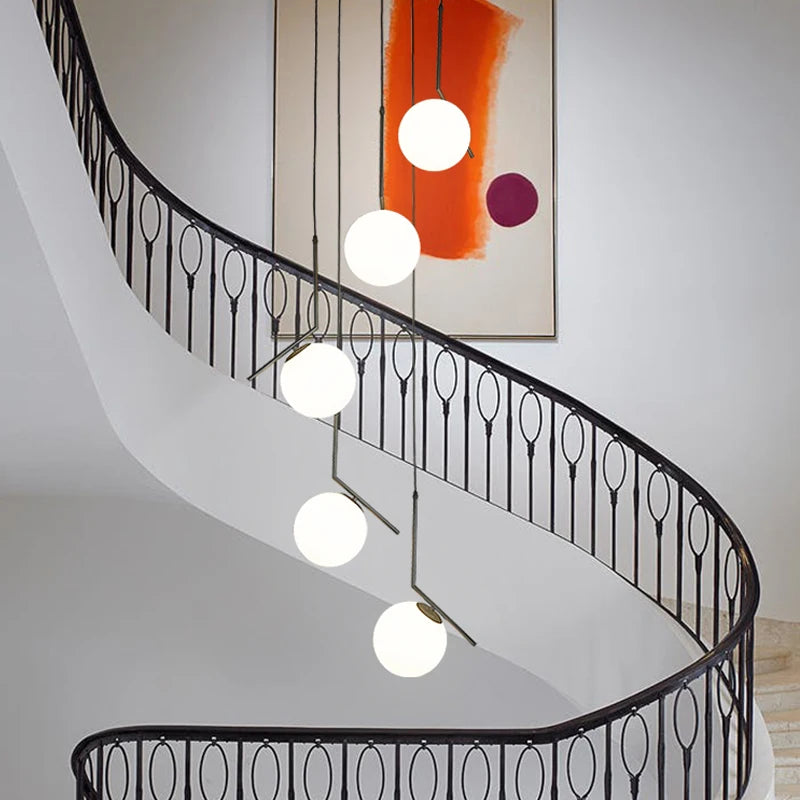 lustre moderne nordique en verre pour décoration intérieure - vue 4 sur 16