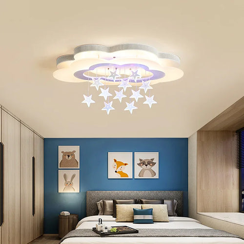 plafonnier lumineux étoiles nuages pour chambre d'enfants