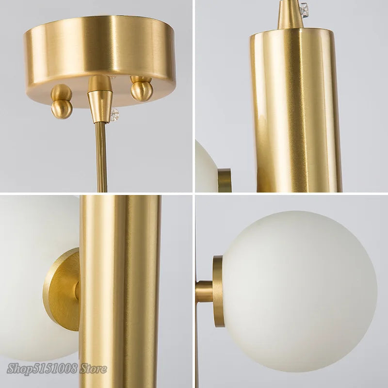 lampes suspendues dorées créatives en forme de haricot magique - vue 5 sur 6