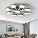 LED-Deckenleuchte modernes Design aus Acryl und Holz Molekularform