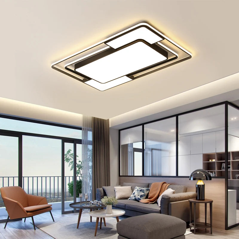 lustre led moderne avec télécommande en fer pour décoration - vue 4 sur 9
