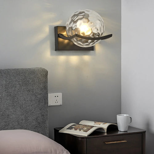 applique murale modernes simples en verre et métal