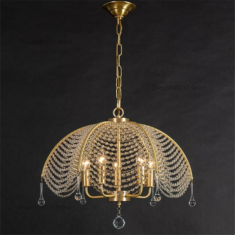 lustre en cristal et cuivre style nordique pour toute la maison - vue 2 sur 9