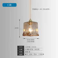 lampe suspendue en laiton verre led style nordique japonais