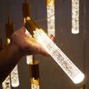 Lampe suspension cristal luxe télécommande alu 220V LED