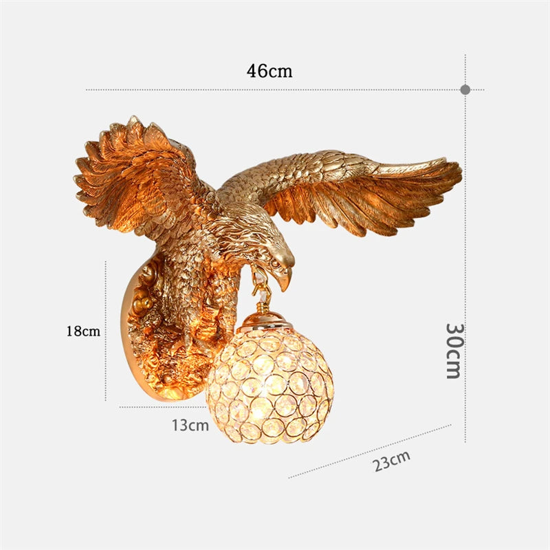 applique murale led design nordique en forme d'oiseau en résine - vue 6 sur 6