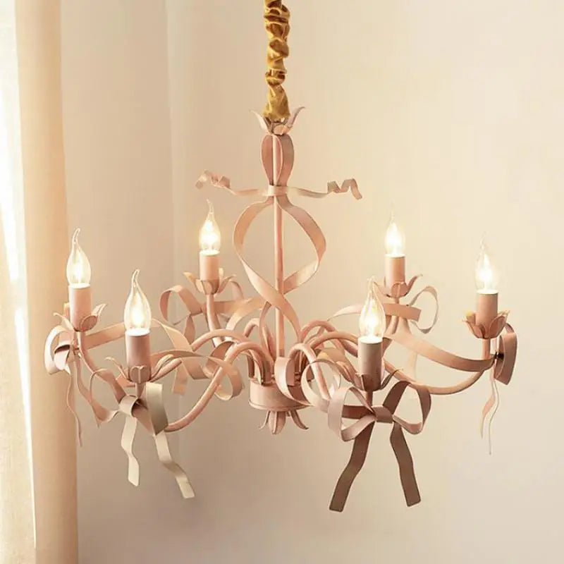 lustre led style européen avec ruban et arc décoratif