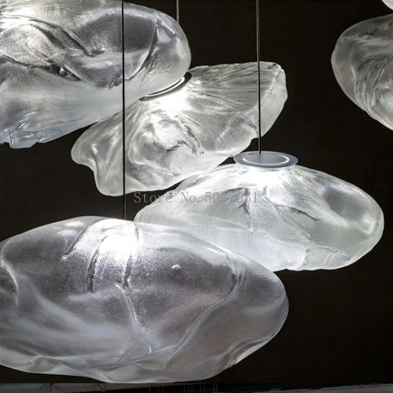 lustre en verre de luxe led post-moderne nordique créatif - vue 5 sur 12