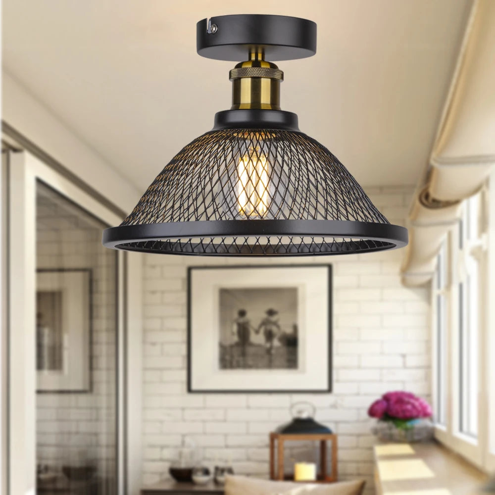 plafonnier moderne à leds style vintage industriel rétro loft - vue 4 sur 9