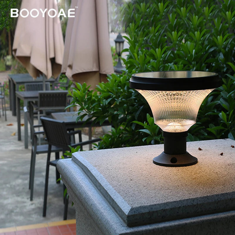 Lampe de pelouse solaire extérieure LED lampe de stigmatisation rougeoyante sans électricité couloir de jardin moderne terrasse ronde lumières de pelouse imperméables - vue 3 sur 18